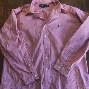 Red and white button Ralph Lauren Polo Shirt